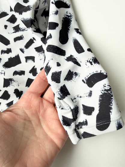 Current Tyed White & Black Strokes Sunsuit (12 Months)