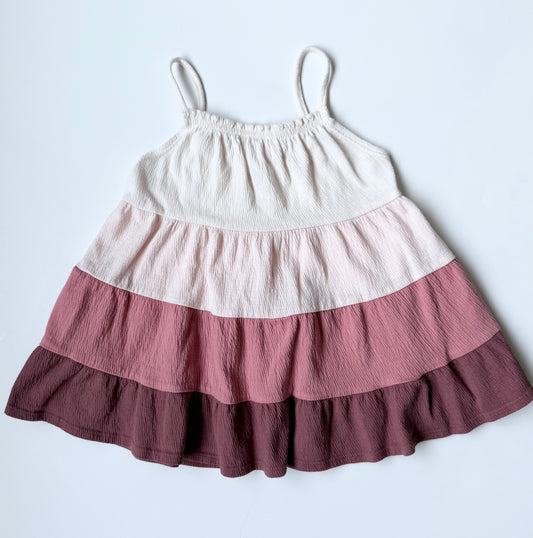Baby B’Gosh Pink Color Block Tiered Tank Dress (24 Months)