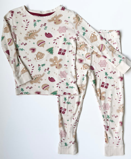 H&M Beige Christmas Treats Two Peice PJ Set (4T)
