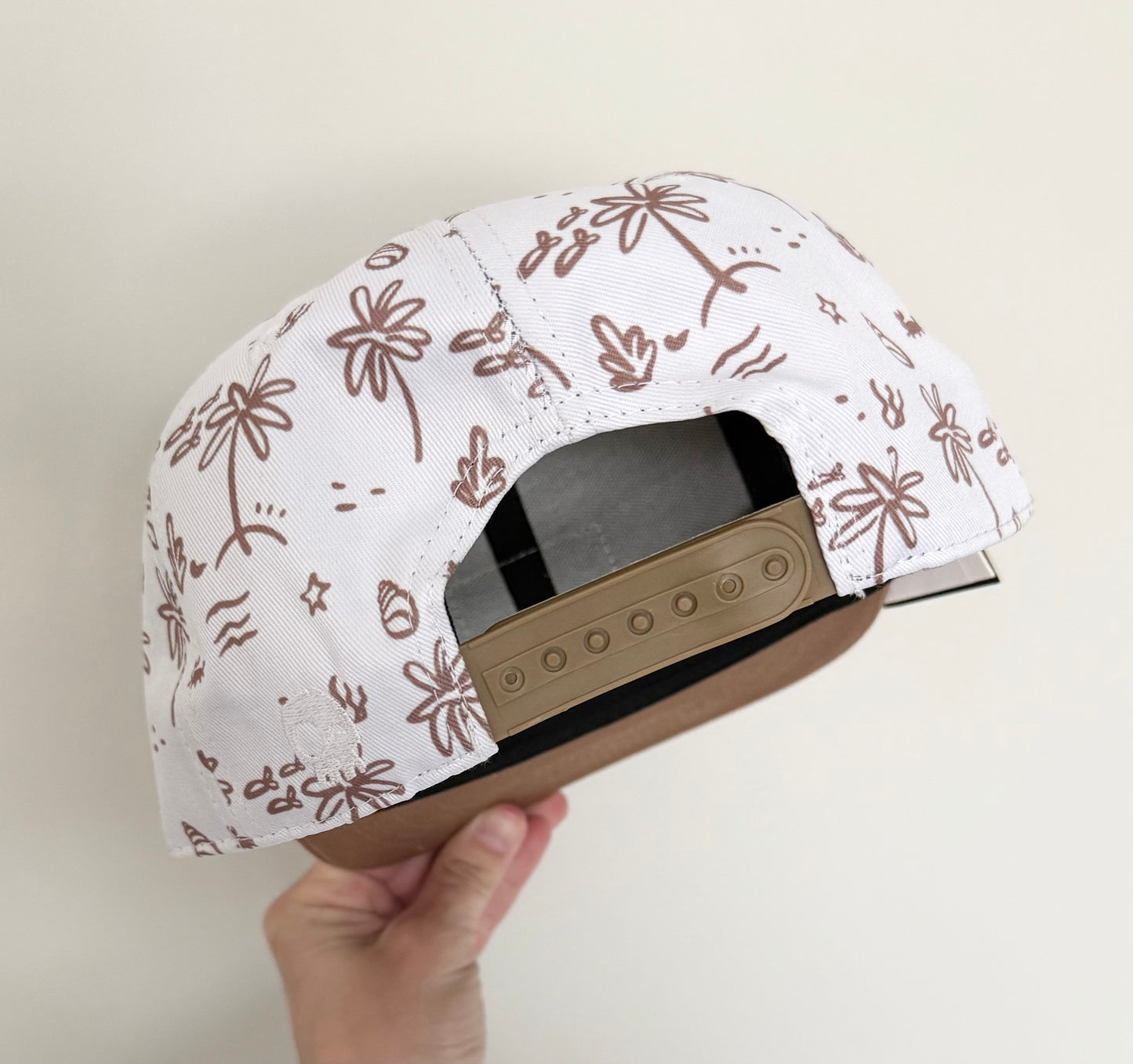 Headster Brown & White Palm Trees SnapBack Hat - New (52CM)