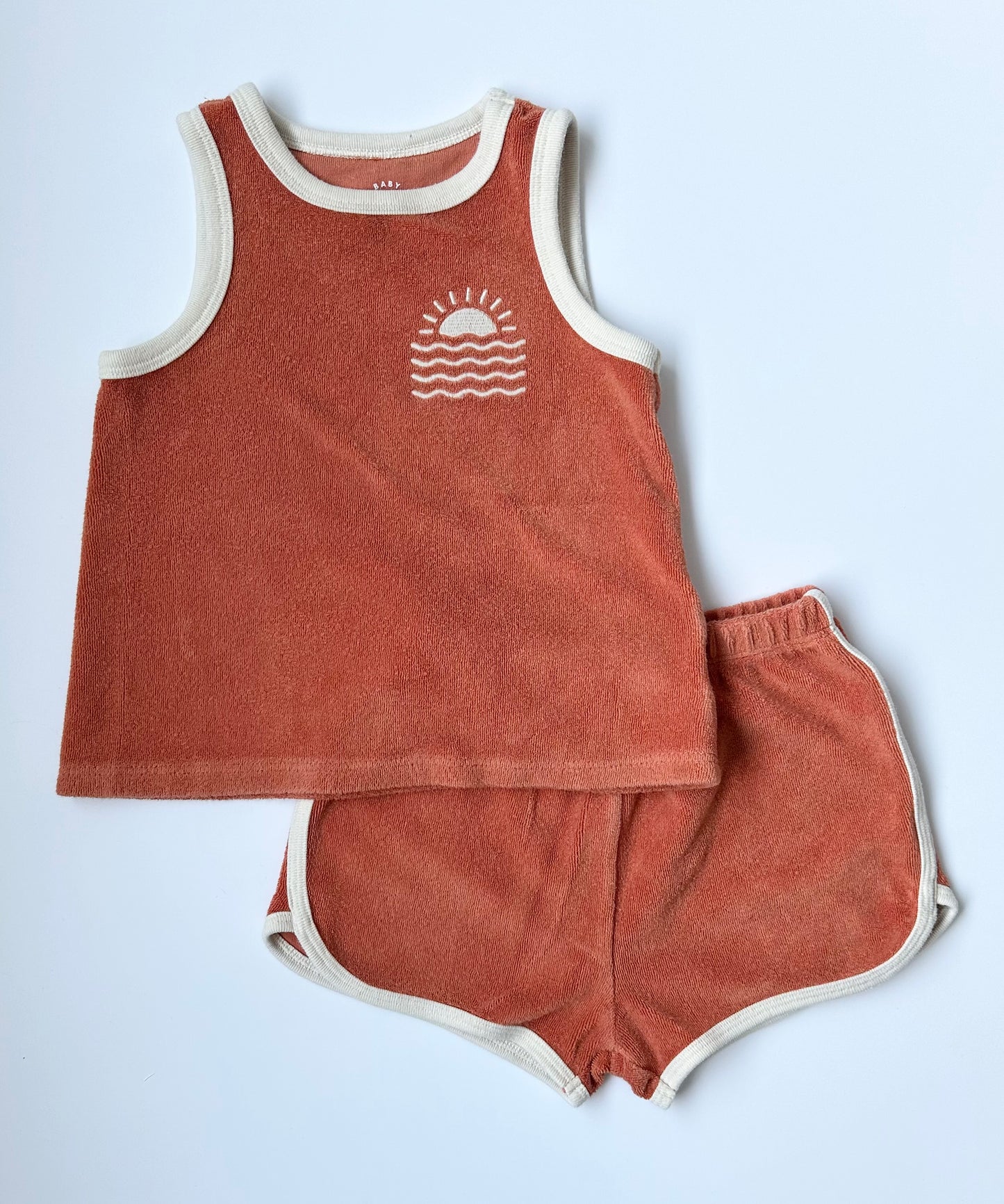 Cat & Jack Orange Terry Sunil Tank & Shorts Set (18 Months)