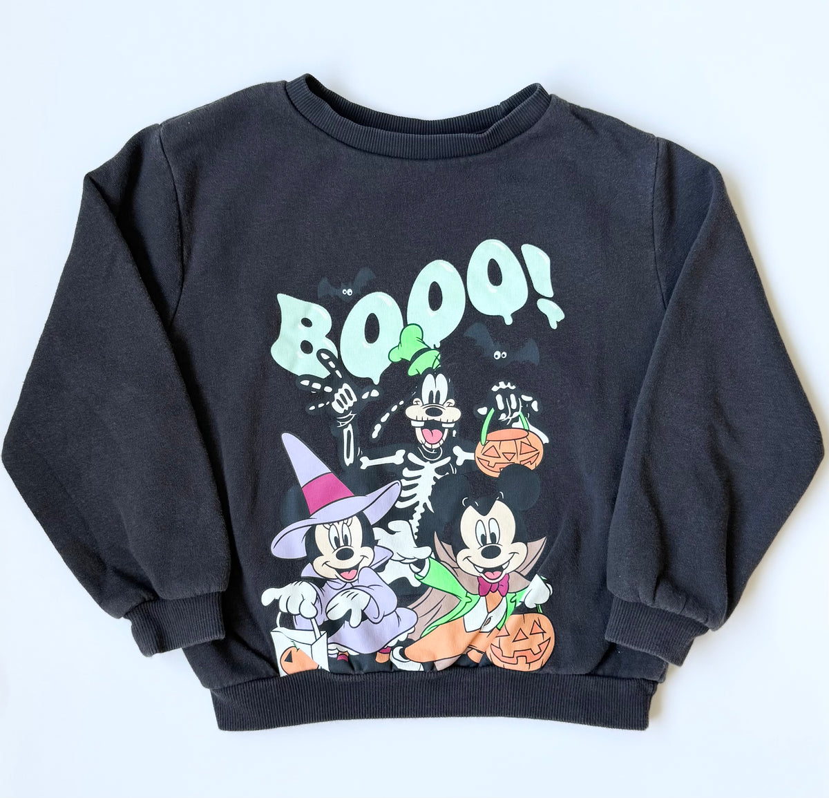 H&M x Disney Dark Grey Halloween Crew “Boo” Sweater (4-6 Years)