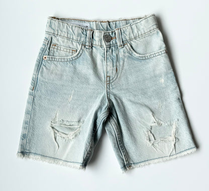 Zara Light Wash Ripped/Distressed Jean Shorts - New (6 Years)