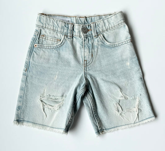 Zara Light Wash Ripped/Distressed Jean Shorts - New (6 Years)