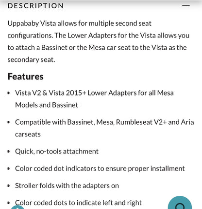 Uppababy Vista Lower Adapters