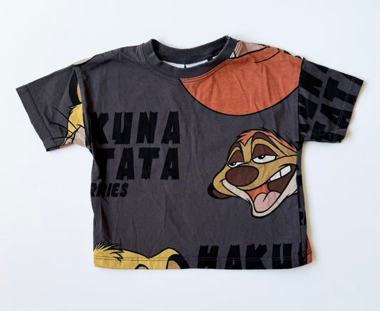 Zara x Disney The Lion King Grey Timon & Pumba T-Shirt (9-12 Months)