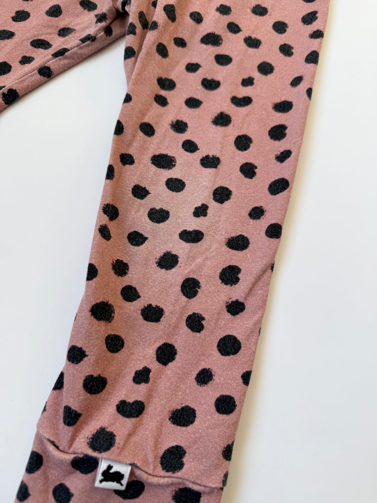 Little & Lively Pink & Black Polkadot Leggings (3T)