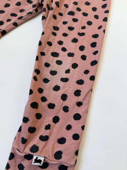 Little & Lively Pink & Black Polkadot Leggings (3T)