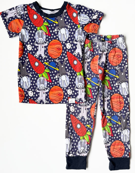 The Bailey Baby Boutique Co Space Bunny Two Piece Lounge Set (3T)