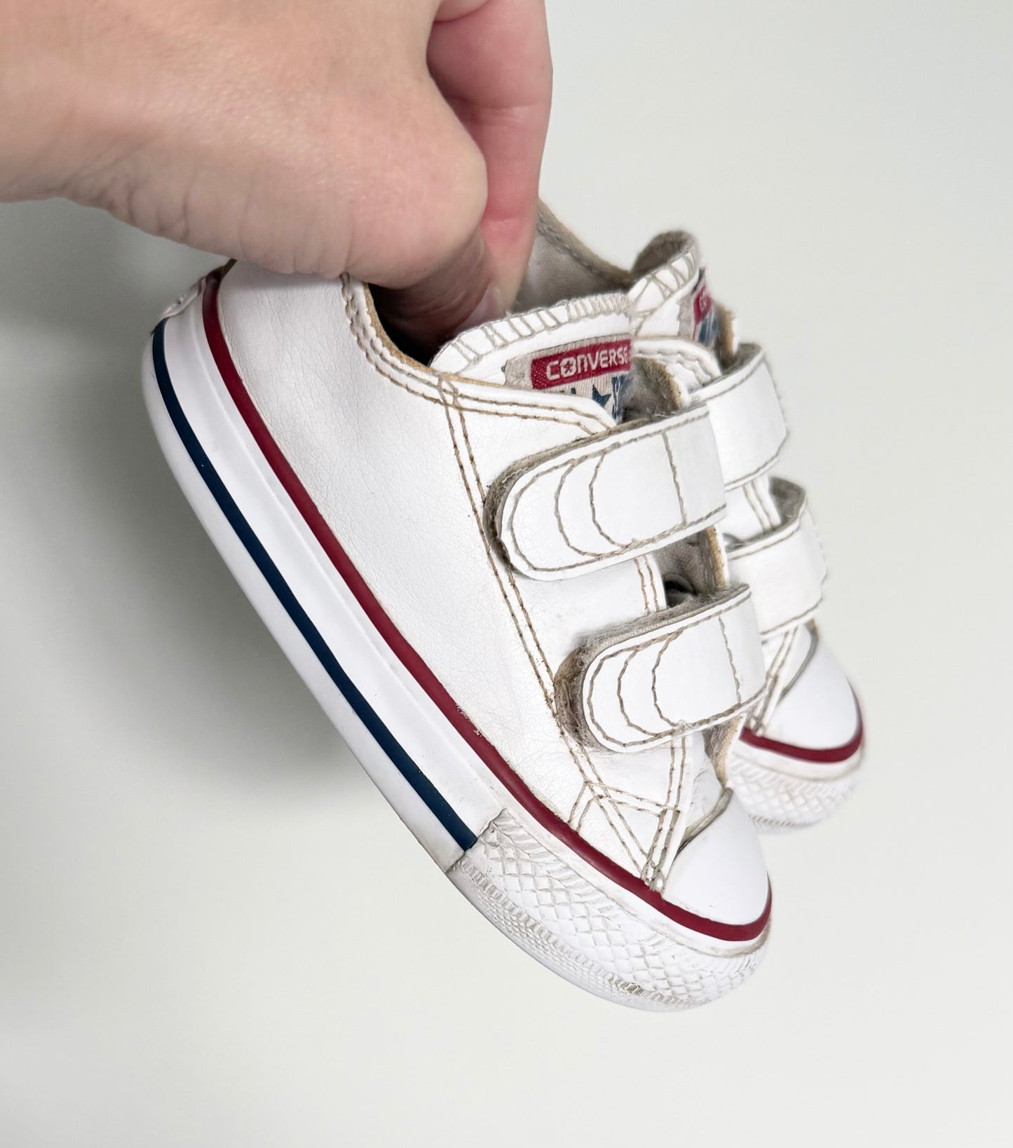 Converse White Leather Velcro Sneakers (5)
