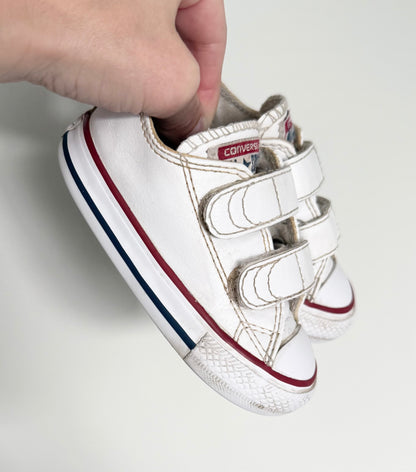 Converse White Leather Velcro Sneakers (5)