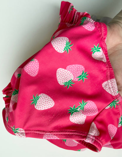 Joe Fresh Pink Ruffle Strawberries One Piece Swimsuit (5 Years)