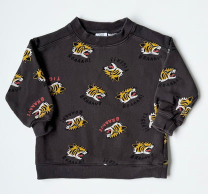 Zara Dark Grey “Roar” Tigers Sweater & Pants Set (18-24 Months)