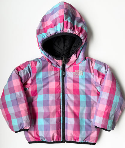 The North Face Moondoggy Black & Pastel Plaid Puffer Reversible Jacket (2T)