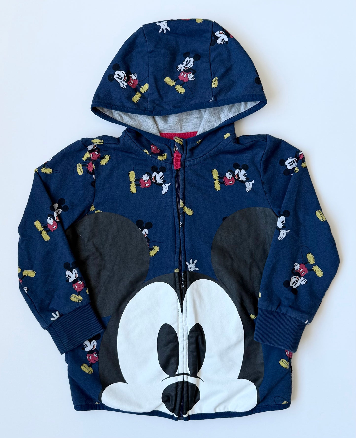The Disney Store Dark Blue Mickey Mouse AOP Zip Up Hoodie (4T)