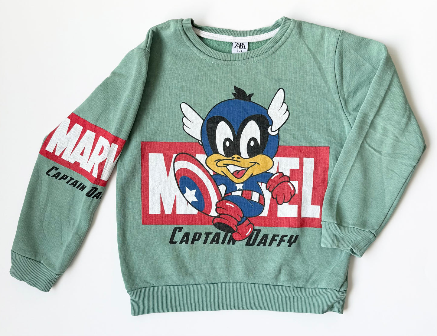 Zara x Marvel Green “Captain Daffy” Duck Pullover Sweater (6-7 Years)
