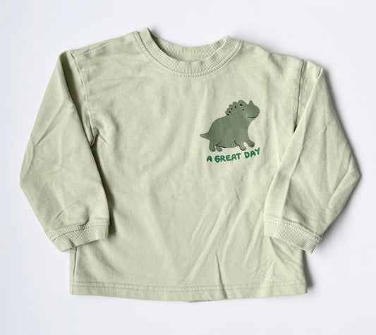H&M Green “A Great Day” Dinosaur Sweater (18-24 Months)
