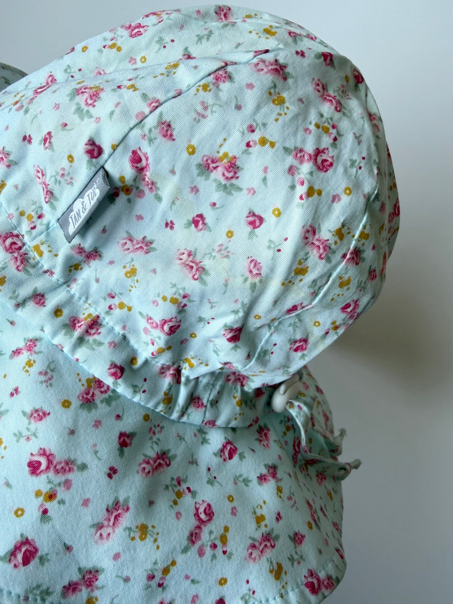Jan & Jul Light Blue & Dainty Floral Sun Hat (2-5 Years)