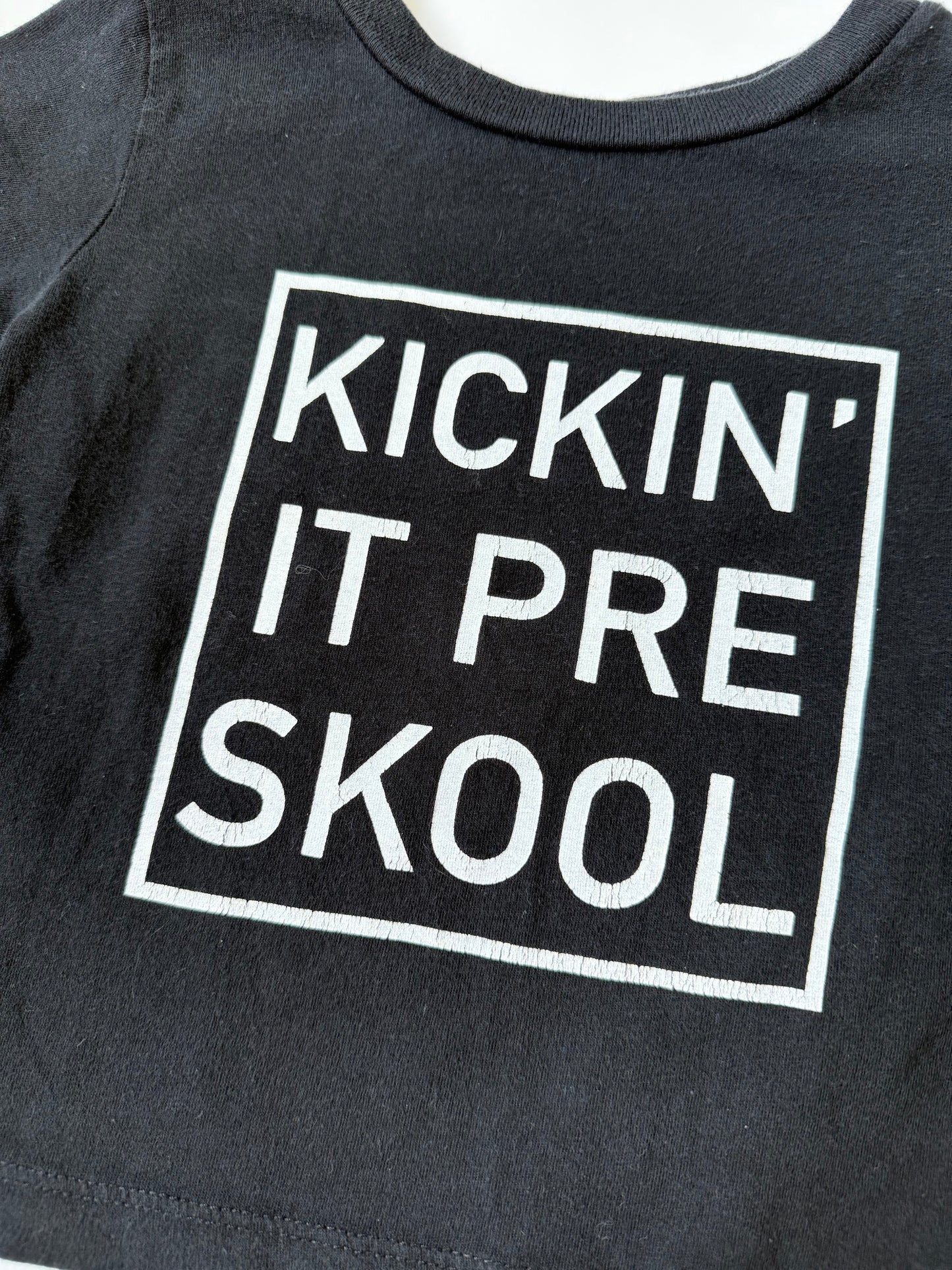 Portage & Main Black “Kickin’ It Pre Skool” T-Shirt (12-18 Months)