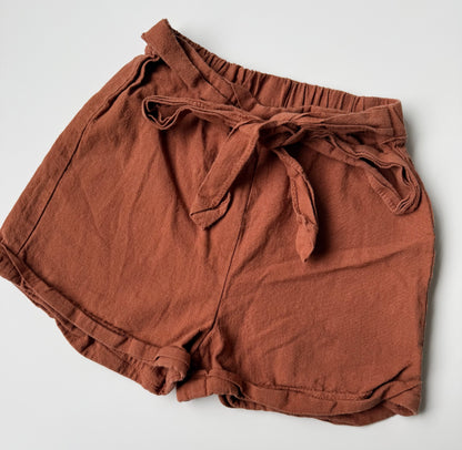 Yunerma Caramel Brown Tie Up Shorts (24 Months)