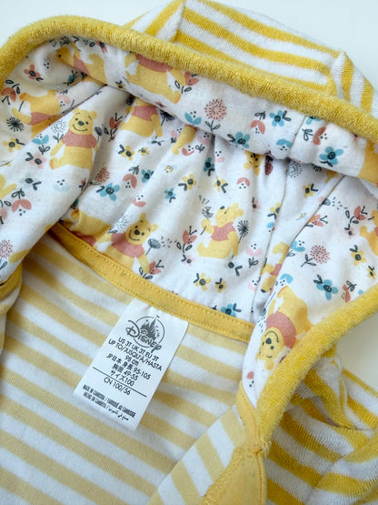 The Disney Store Winnie the Pooh Yellow Striped Hooded Zip Up Towel Dress #2 (3T)