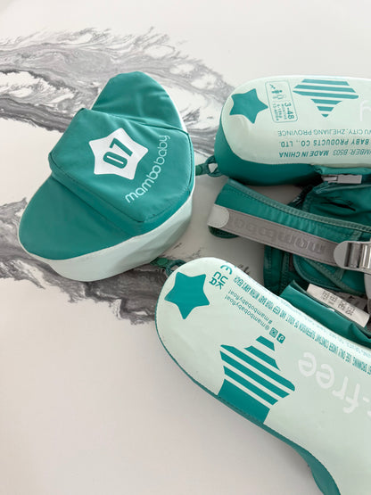 Mambobaby Baby Non-Inflatable Swim Float With Canopy in Airplane Green