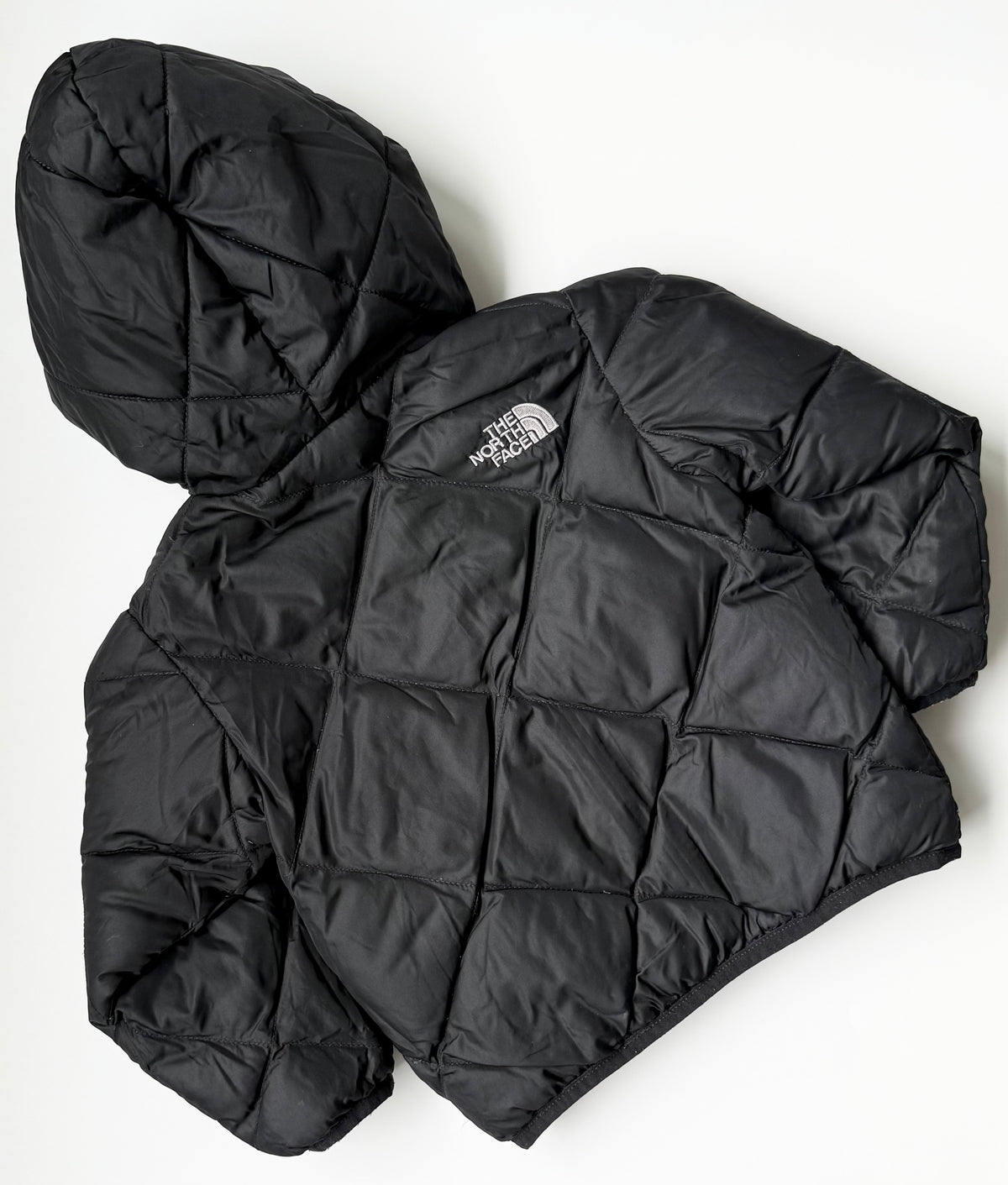 The North Face Moondoggy Black & Pastel Plaid Puffer Reversible Jacket (2T)