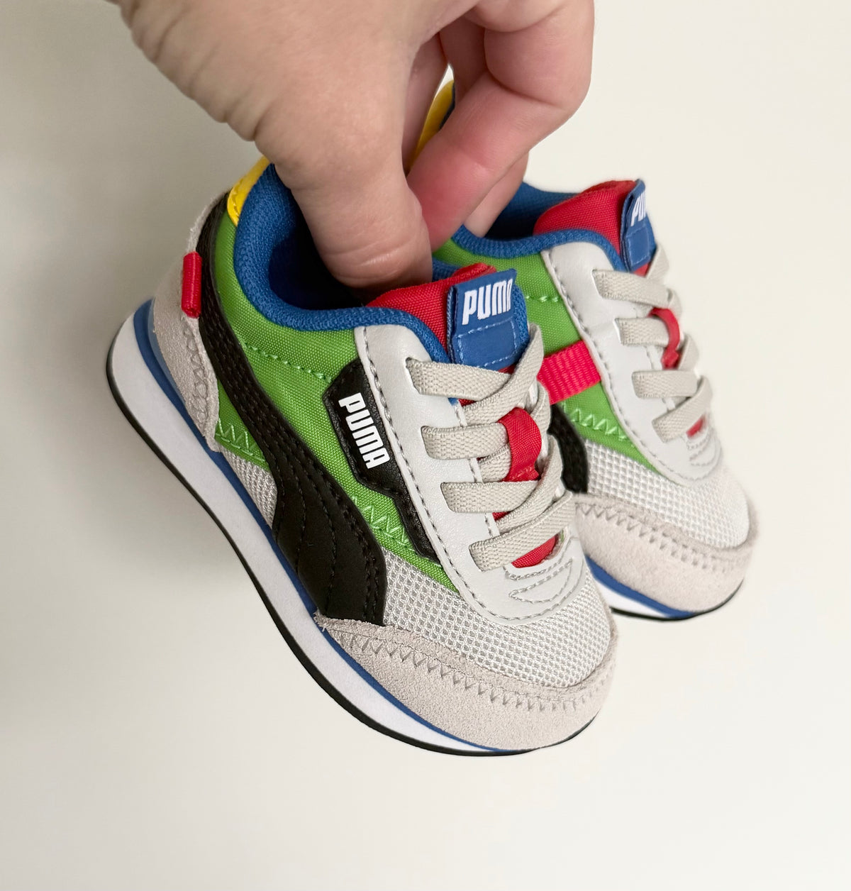 Puma Future Rider Splash Grey Multicolor Stretch Lace Sneakers (4)