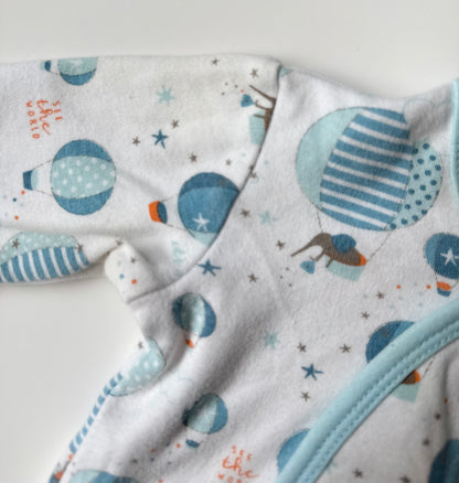 Smart Close by Magnificent Baby Blue Hot Air Balloons Magnetic Closures Sleep Bag (Newborn)