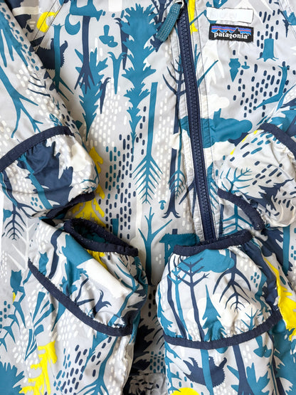 Patagonia Navy Woodland Creatures Reversible Puff-Ball Bunting Suit (12-18 Months)