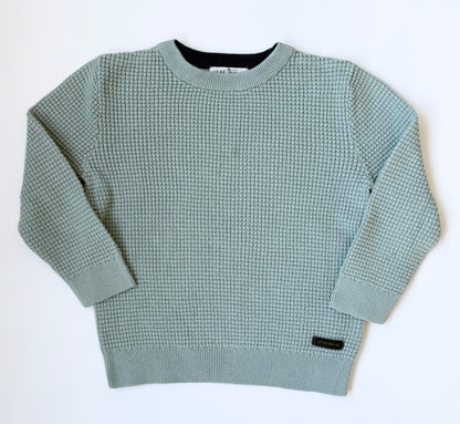 H&M Light Green Textured Sweater (2-4 Years)