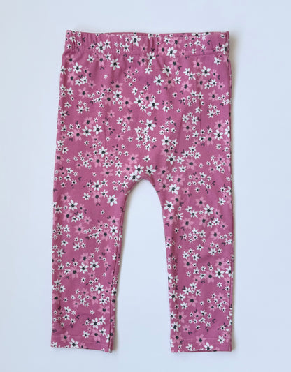 Disney Baby White & Pink Minnie Mouse Floral Sweater & Leggings Set (18-24 Months)