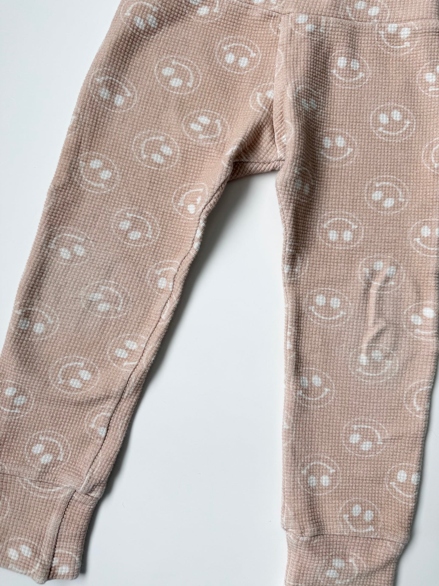 Dear Aspen Pink Smiley Waffle Sweater & Pants Set (5T)