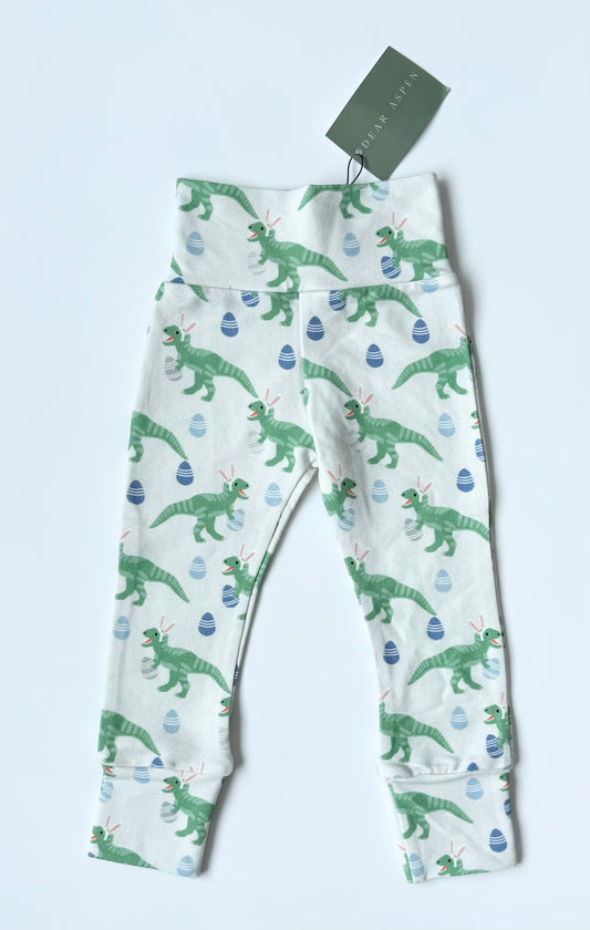 Dear Aspen White Easter Dinosaurs Pants - New (18-24 Months)
