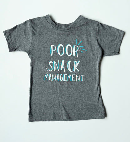 Portage & Main Grey “Poor Snack Management” T-Shirt (3T)