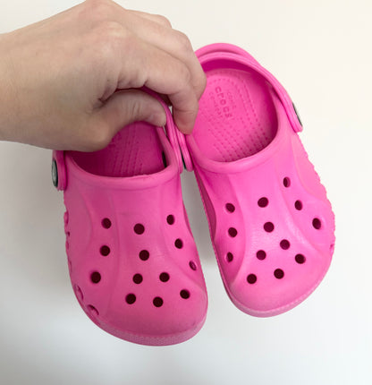 Crocs Pink Baya Clog Slip Ons (C9)