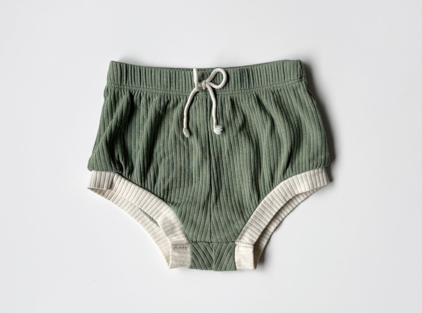 Cat & Jack Green Ribbed Bummie Shorts (3-6 Months)