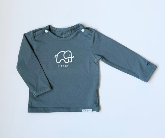 Noppies Baby Dark Blue Elephant “Little” Long Sleeve (2-4 Months)