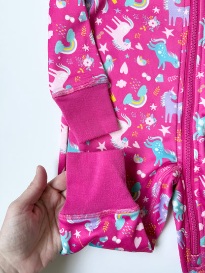 Kombi Pink Unicorns One Peice Base Layer (9-18 Months)