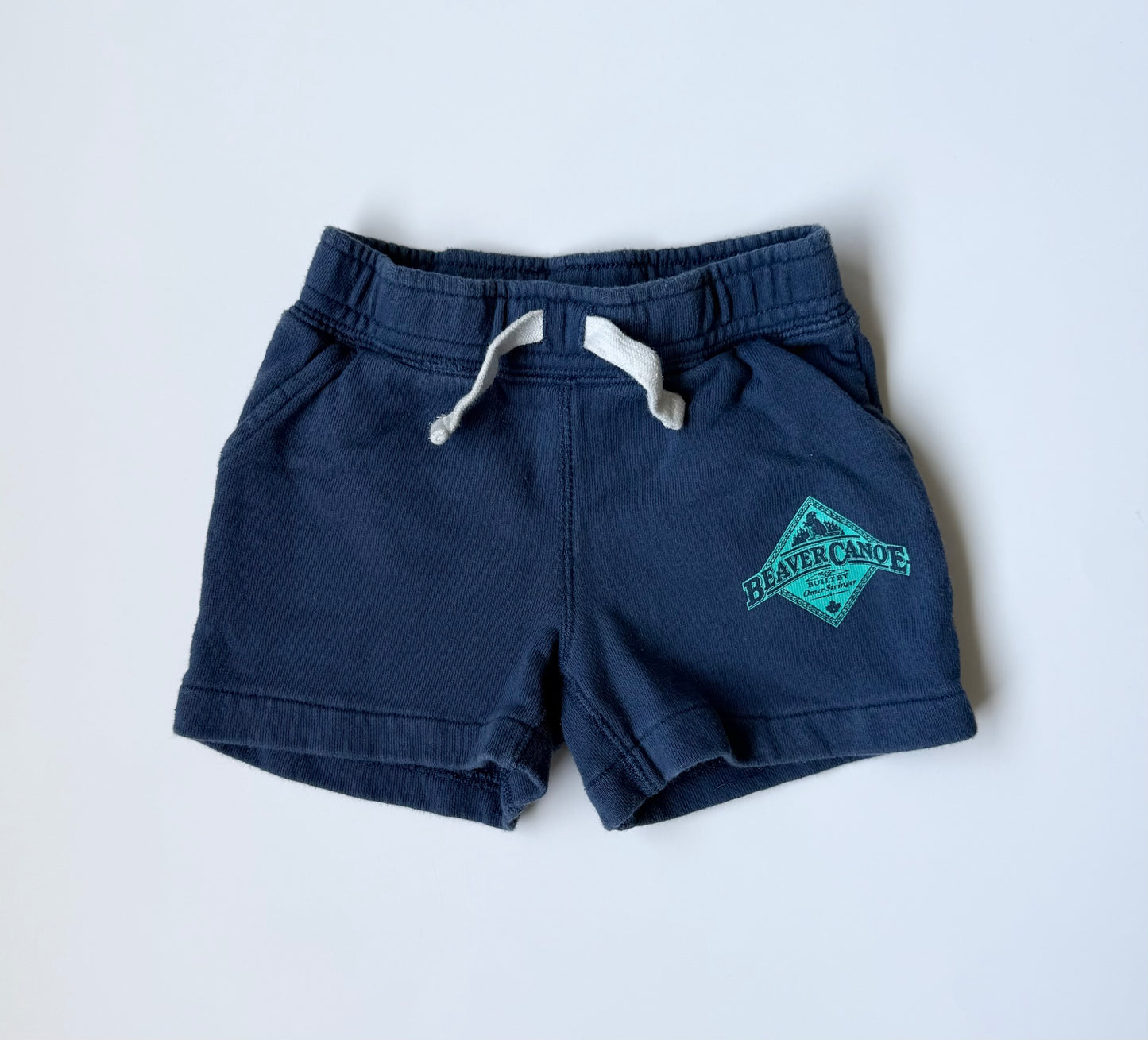Roots Baby Navy Beaver Canoe Sweat Shorts (6-12 Months)