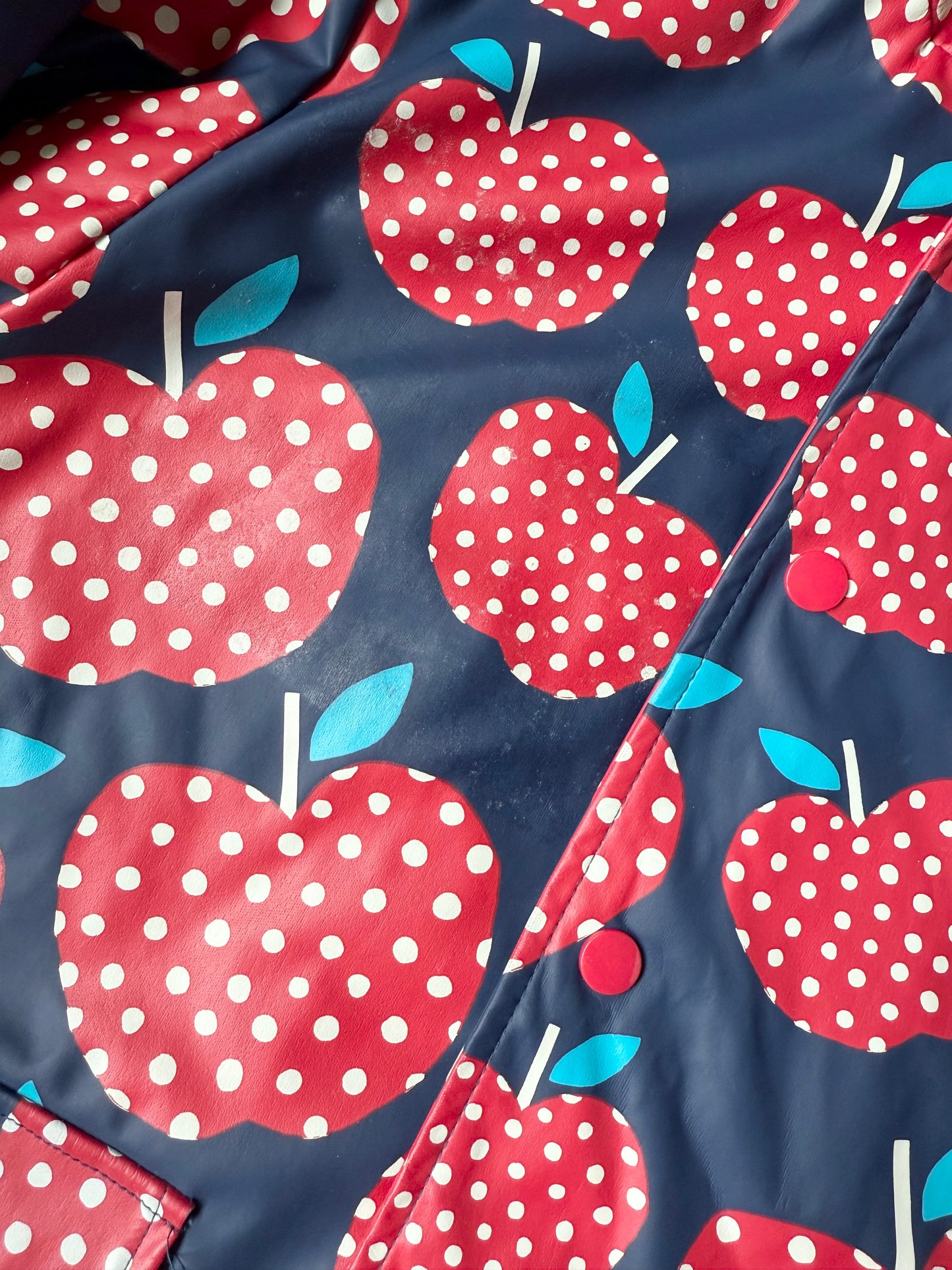 Hatley Navy & Red Apples Rain Jacket (7 Years)