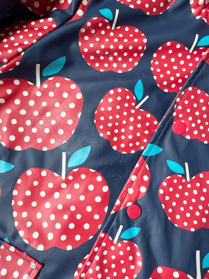 Hatley Navy & Red Apples Rain Jacket (7 Years)