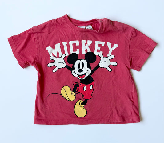 H&M x Disney Red Mickey Mouse T-Shirt (18-24 Months)