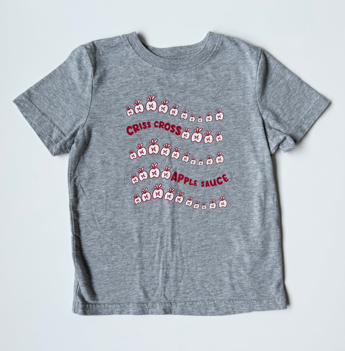 Okie Dokie Grey Apples “Criss Cross Apple Sauce” T-Shirt (4T)