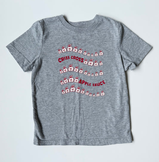 Okie Dokie Grey Apples “Criss Cross Apple Sauce” T-Shirt (4T)
