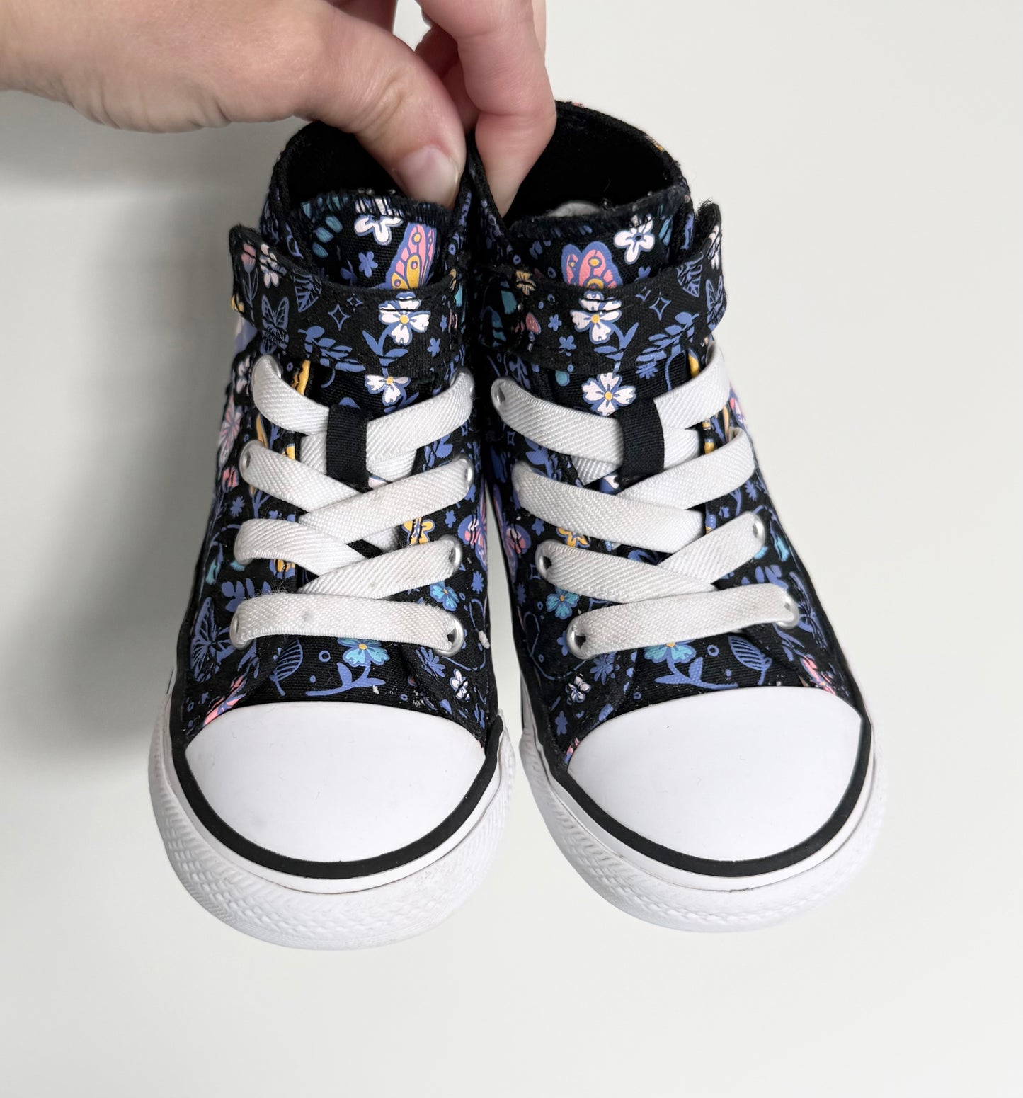 Converse Black & Neon Butterflies High Top Stretch Lace & Velcro Sneakers (7)