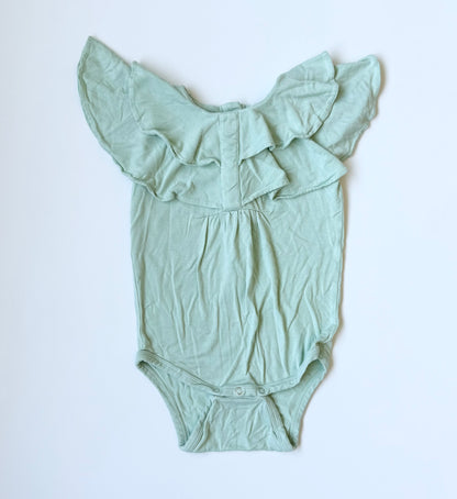 Kate Quinn Mint Ruffle Collar Short Sleeve Bodysuit (12-18 Months)