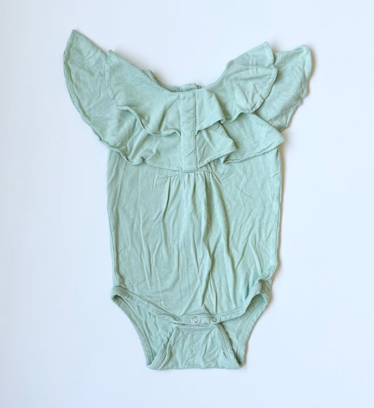 Kate Quinn Mint Ruffle Collar Short Sleeve Bodysuit (12-18 Months)