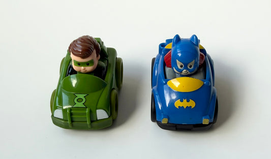 Fisher-Price Little People DC Super Friends Green Lantern & Batgirl Wheelie Bundle