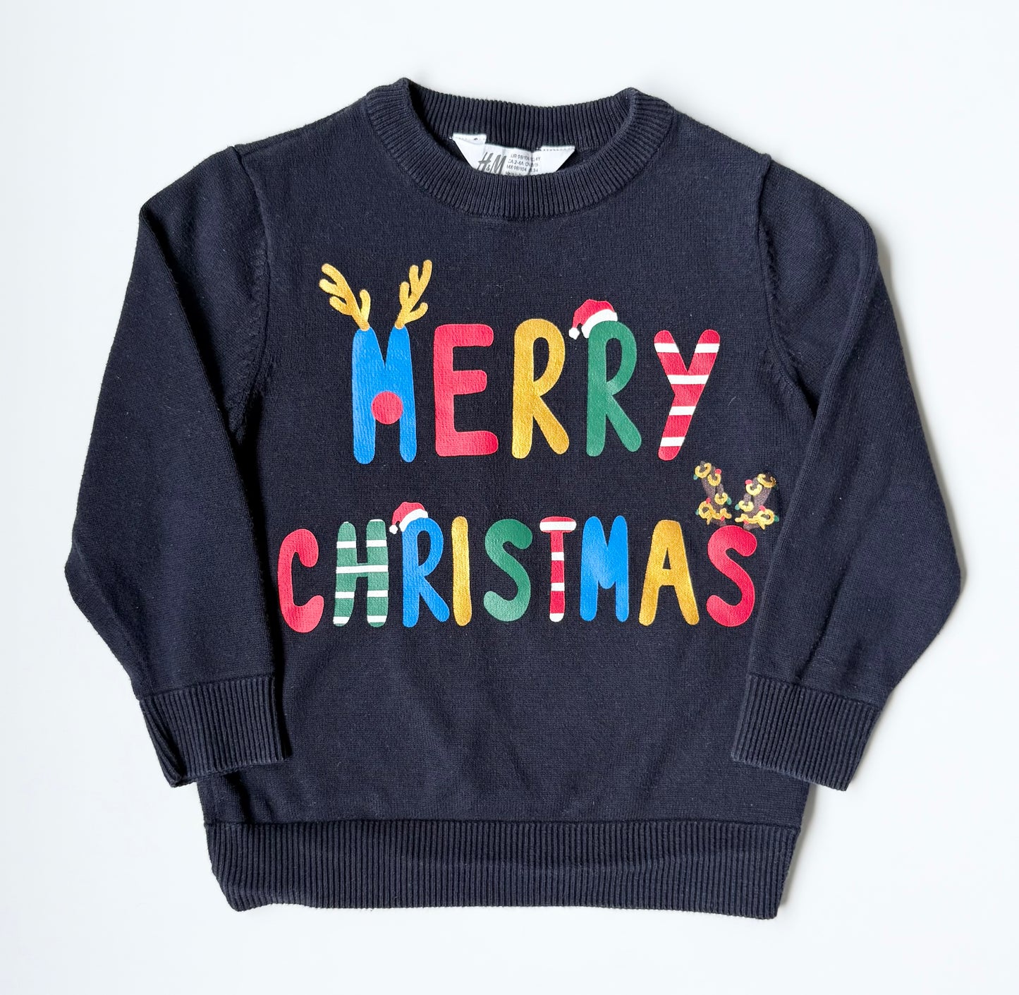 H&M Navy “Merry Christmas” Sweater (2-4 Years)